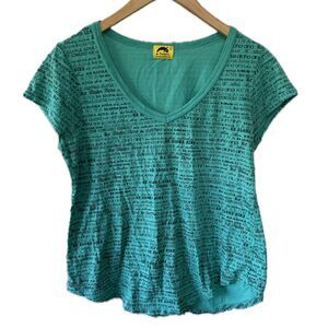 Kealopiko Women's Hawaiian All Over Ke Aloha Aina V-Neck Tee T-Shirt L